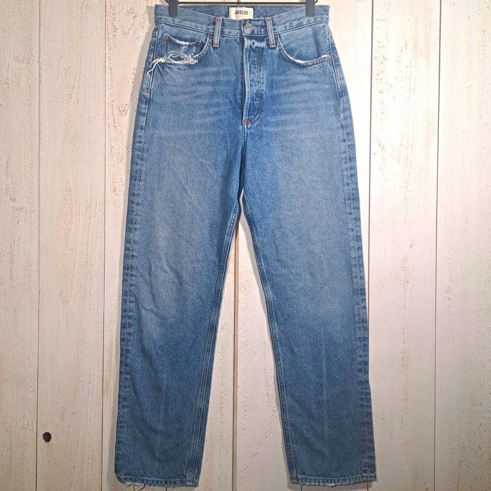 AGOLDE 90's Heritage Grunge"Hooked" Vibes Hidden Button Fly Distressed Jeans 25